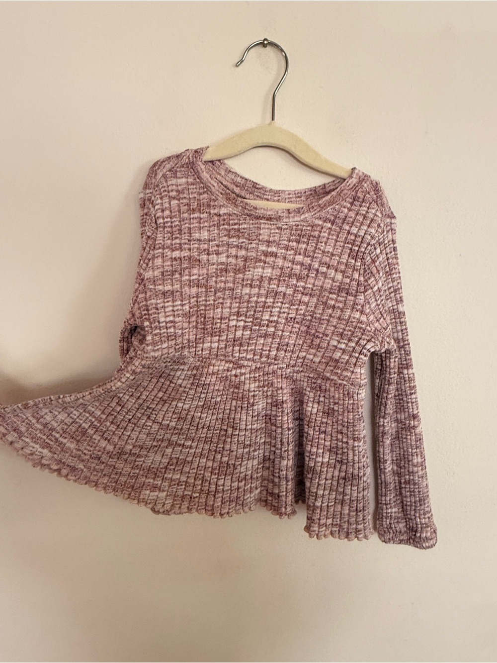 Old Navy Ribbed Peplum Top - Heathered Mauve